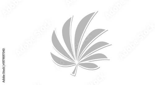 Stylized gray cannabis leaf icon on a white background, representing marijuana, hemp, and cannabis culture.