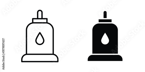 Sump pump icon. Flat and outline icons. Black icons