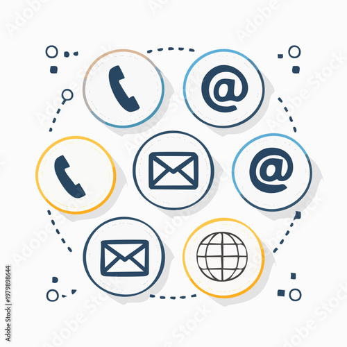 Contact Icons Representing Communication Methods.