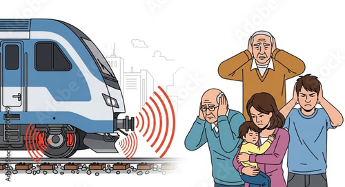 Train noise pollution affecting family.