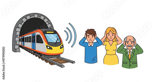 Train noise pollution affecting people near tunnel.