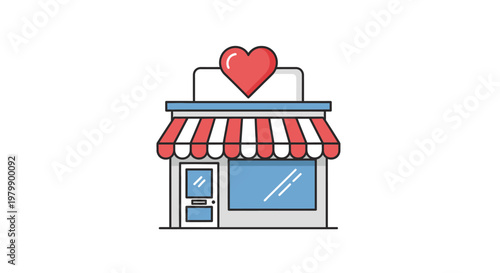 Colorful Heart Shaped Store Facade.