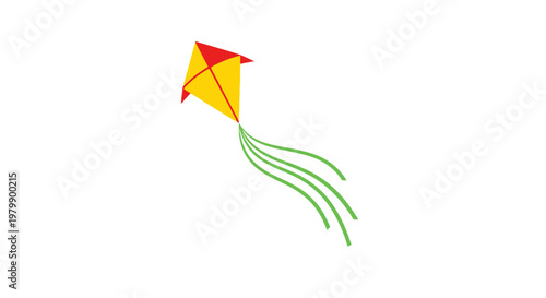 Colorful kite flying in air.