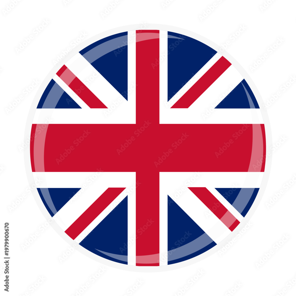 Obraz premium United Kingdom national round circle flag emblem official icon