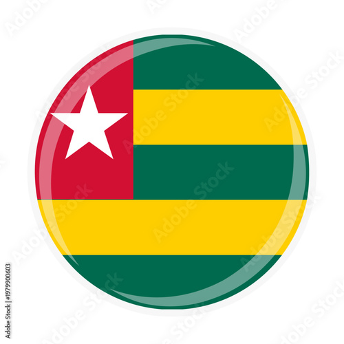 Togo national round circle flag emblem official icon