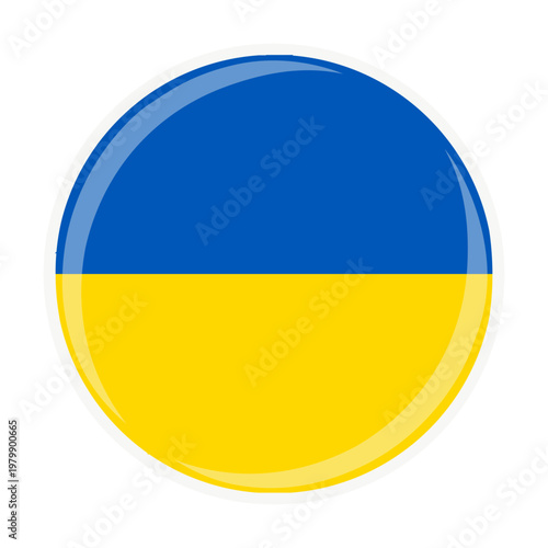 Free Download Ukraine national round circle flag emblem official icon - GFXLoad