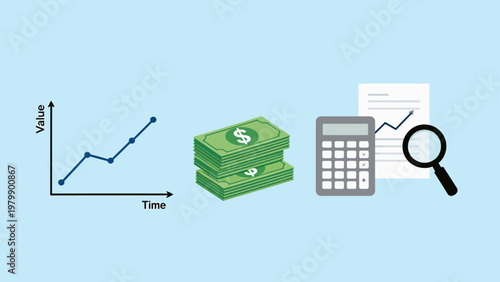 Financial growth chart money calculator