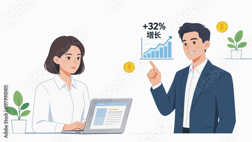 Business growth chart presentation