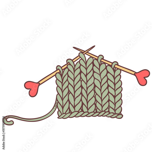 Knitting fabric with knitting needles