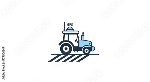 Tractor with GPS Navigation System.