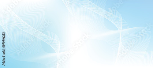 Abstract blue digital dynamic wave background. Futuristic hi-technology concept. Modern graphic pattern design. Simple white and blue gradient texture.