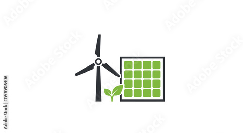 Wind turbine and solar panel energy.