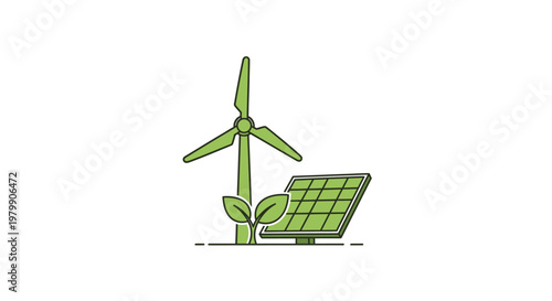 Wind turbine with solar panel energy.