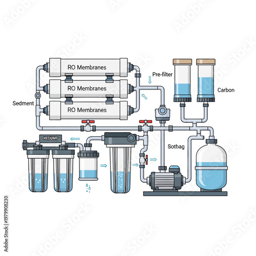 Reverse Osmosis Water Filtration System Diagram