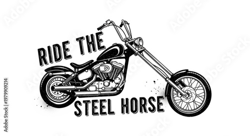 Vintage motorcycle with long handlebars.