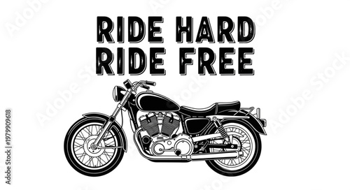 Vintage Motorcycle Bike Illustration.