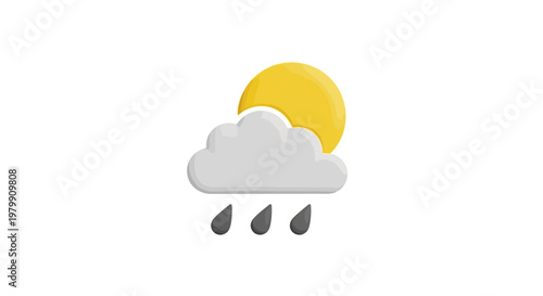 Weather Cloud with Rain Drops.