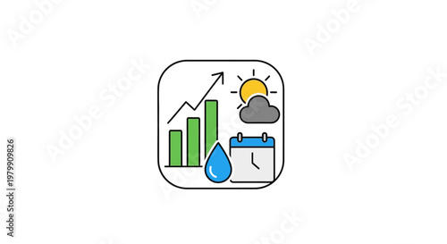 Weather forecast icon with graph.