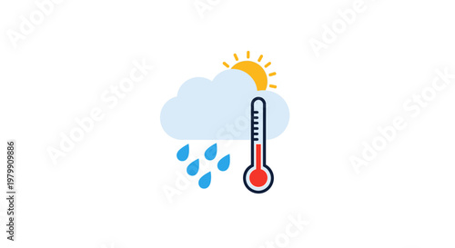Weather Forecast Icon with Thermometer.