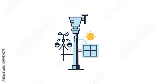 Weather Station Forecast Instrument Panel.