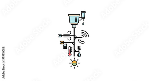 Weather Station Meteorological Instrument Panel.
