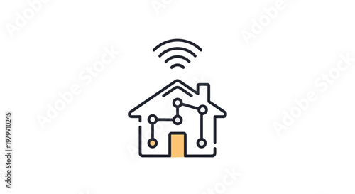 Smart Home Automation System Icon Design.