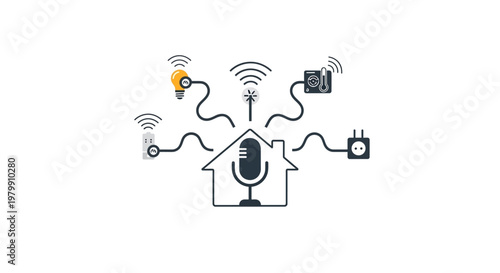 Smart Home Automation Voice Assistant Technology.