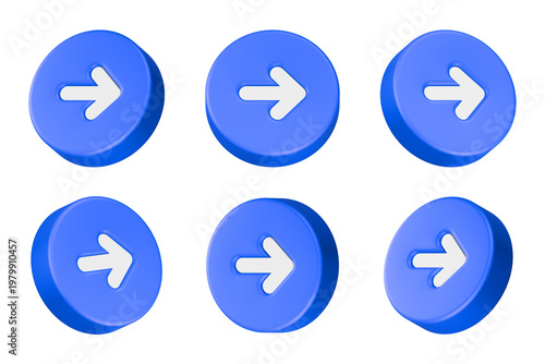 Free Download right arrow icon 3d render circle button - GFXLoad