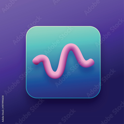 Modern Gradient App Icon: Business Sine Wave Graph