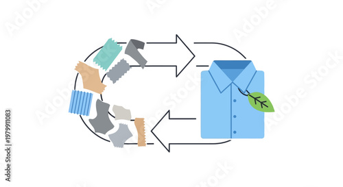 Recycling clothes to make shirt.