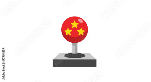 Red China Rubber Stamp Button Icon.