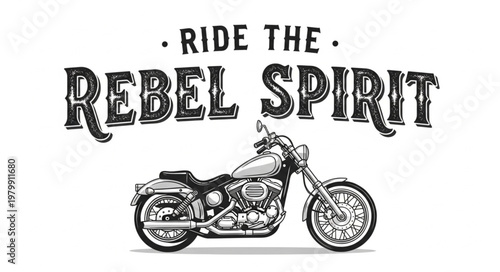 Vintage Motorcycle Rebel Spirit Illustration.
