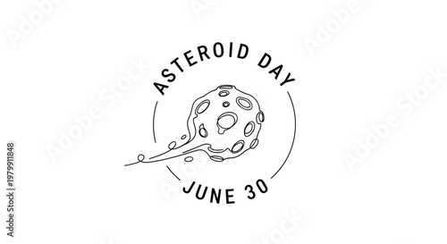 Asteroid Day June 30th Logo - Space Rock Illustration