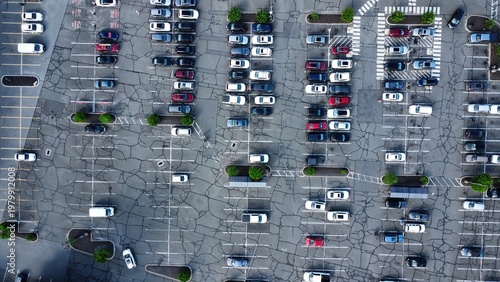 Aerial view of a parking lot in Danbury Connecticut