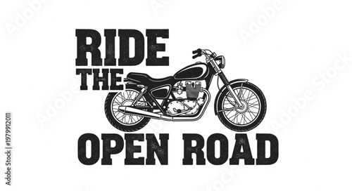 Vintage Motorcycle Ride The Open Road Graphic Design.