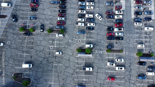 Aerial view of a parking lot in Danbury Connecticut