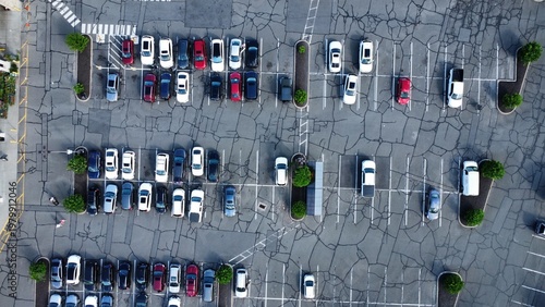 Aerial view of a parking lot in Danbury Connecticut
