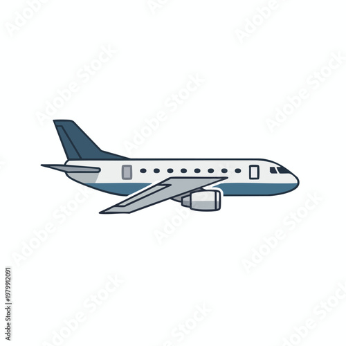 Modern Commercial Airplane Flying in Clear Sky