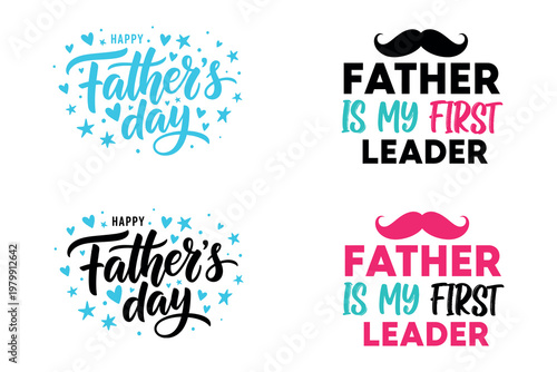Father's day typography collection heartfelt quotes and whimsical designs for celebrating dad