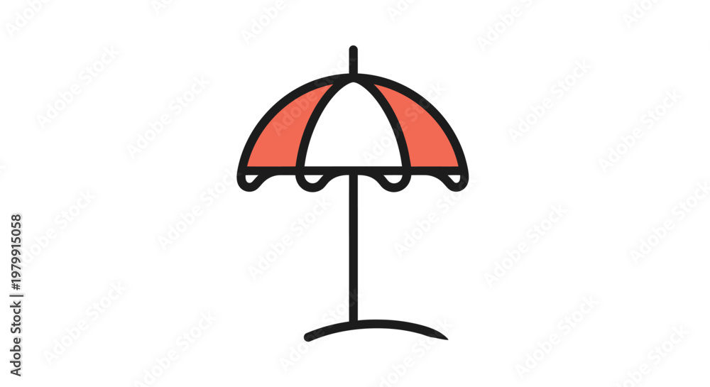 Fototapeta premium Colorful Beach Umbrella Stand Alone.