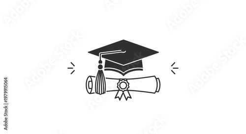 Graduation Cap and Diploma Certificate.