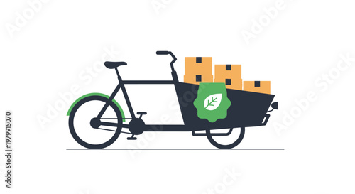 Green bicycle with delivery boxes.