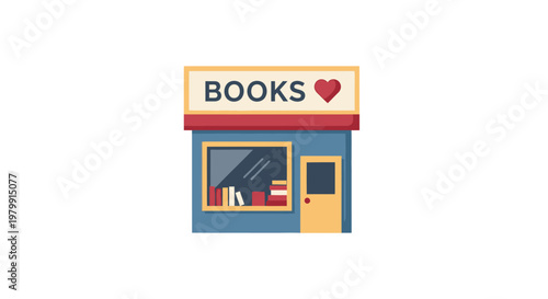 Colorful Books Store Front Sign.