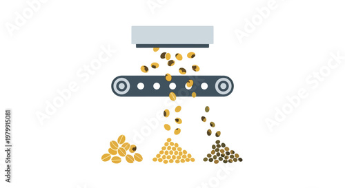 Colorful Beans Sorting Machine Process.