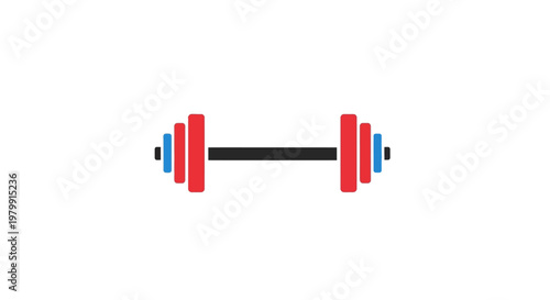 Colorful dumbbell weightlifting sports equipment.