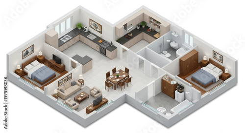 Apartment Floor Plan Layout Design.