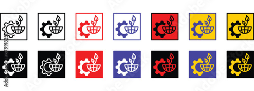 Sustainable Performance banner web icon line outline color vector illustration