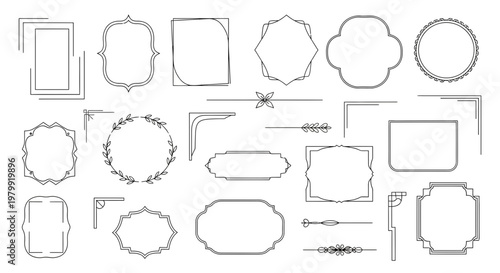 Collection of Decorative Vintage Frames and Borders