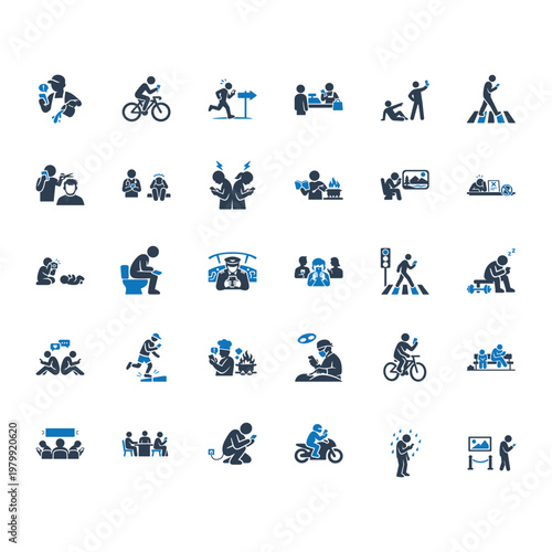 Digital Distraction and Smartphone Addiction Icons