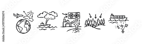 Laundry and Cleaning Icons: Iron, Ironing Board, Spray Bottle, Aerosol Can, Shirt